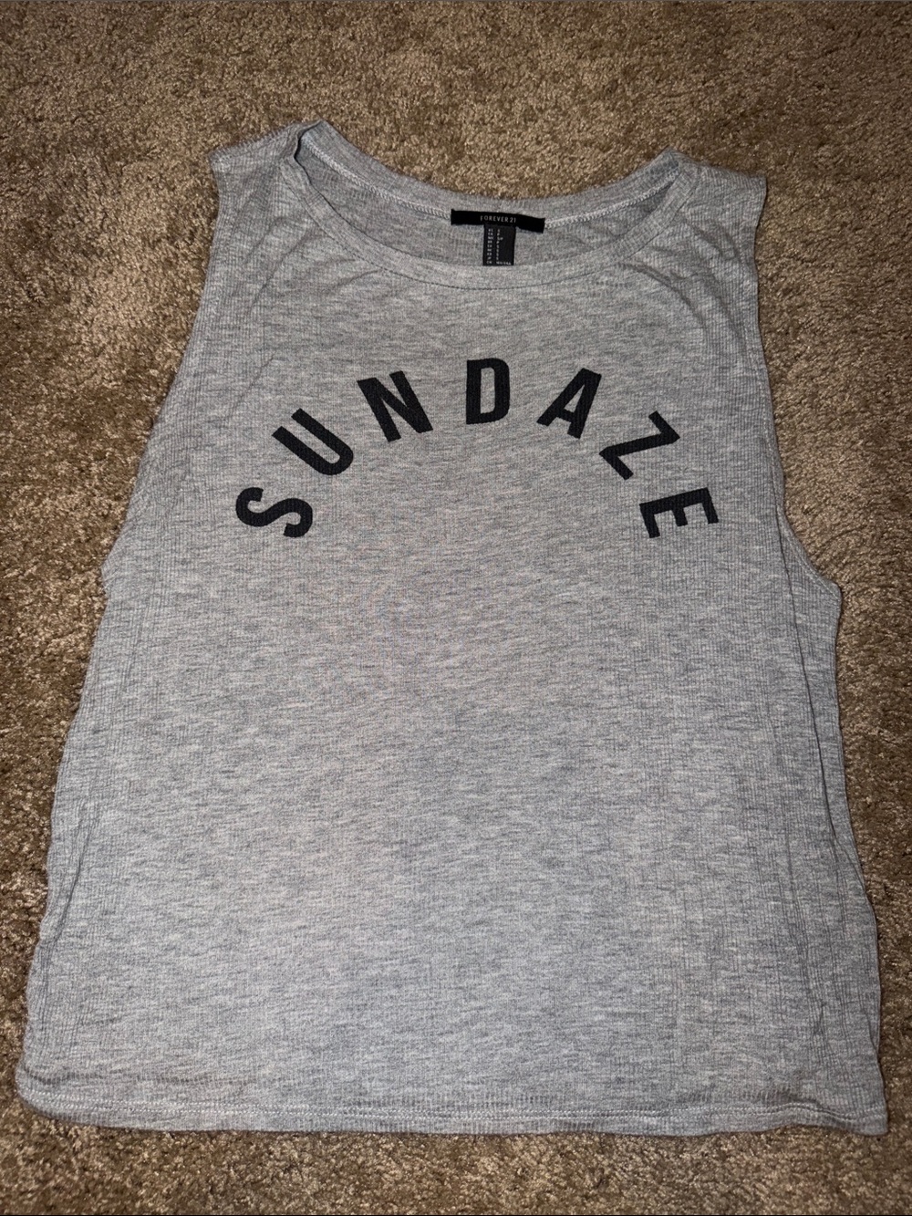 Forever 21 Sundaze Grey Ribbed Tank Top 🧡